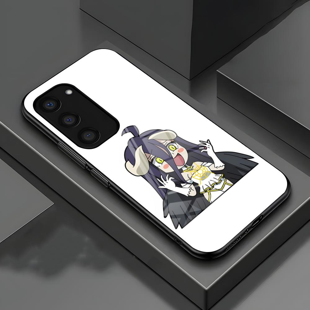 Albedo Overlord Handyhülle Für Samsung S26 S25 S24 FE S23 S22 S21 Plus S20 Ultra Note20Ultra Schwarze Glasabdeckung