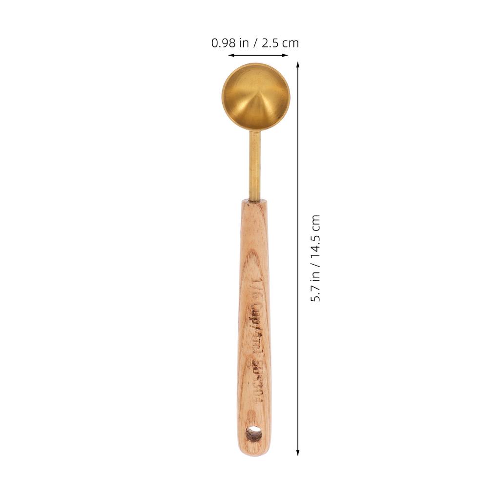 Stainless Steel Coffee Measuring Spoon Wood Handle 8ml Silver Finish Accurate Baking Powdered Milk Scoop Measure Cups