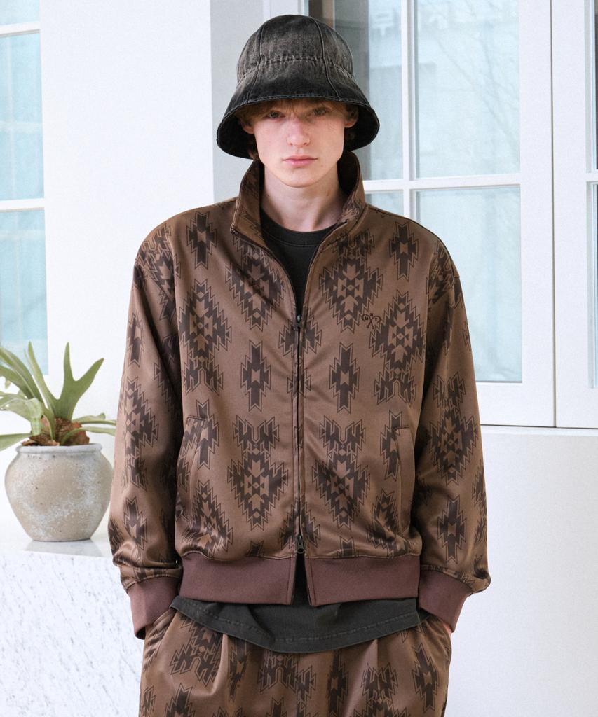 Helement Koi Pattern Track Top (Mocha)