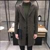 Frühlings- und Herbst-Mittellang-Windbreaker Koreanische Ausgabe Herren Wollmantel Herren Großer Mantel Herrenbekleidung