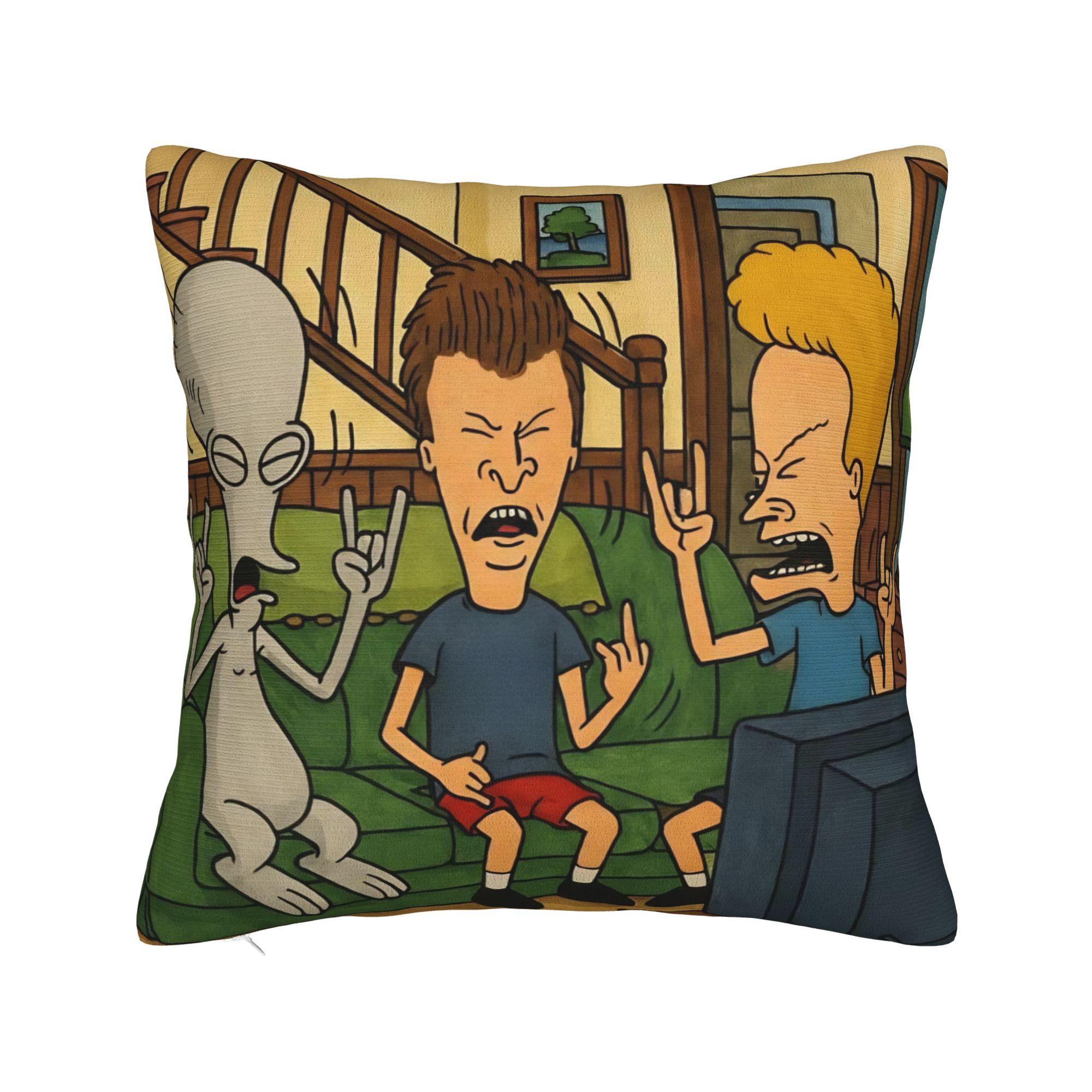 

Trendy Living Room Beavis and Butthead Decor Pillowcase Accessories Pillow Covers Zipper Multi Size 16x16in 40X40cm