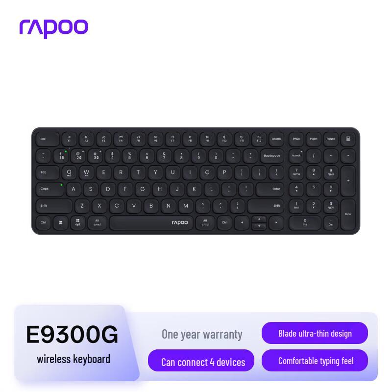 Rapoo E9300G Ultra-Slim Multi-Mode Wireless Keyboard