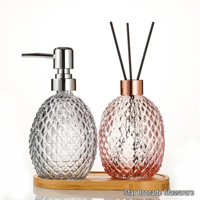 Elegant Oval Glass Pump Bottle for Shampoo, Shower Gel, Soap, and Hand Sanitizer