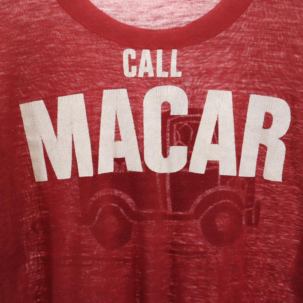 VINTAGE 70s 80s MACAR Short sleeve Single stitch T-shirt wine-red Men's Used