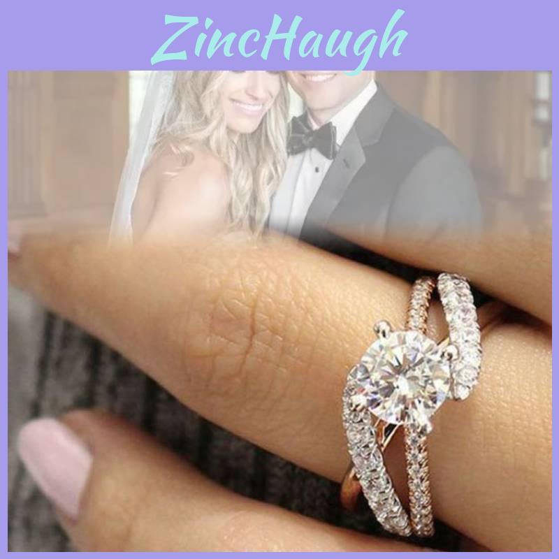 Elegant Rose Gold Zirconia Ring For Women Holiday Gift Fashionable Jewelry