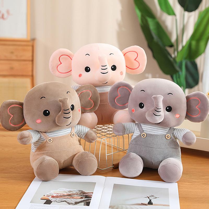 Cartoon Elephant Plush Toy Cute Animal Stuffed Doll Soft Plush Doll Home Decor Grab Machine Doll Throwing Doll For Children Gift
