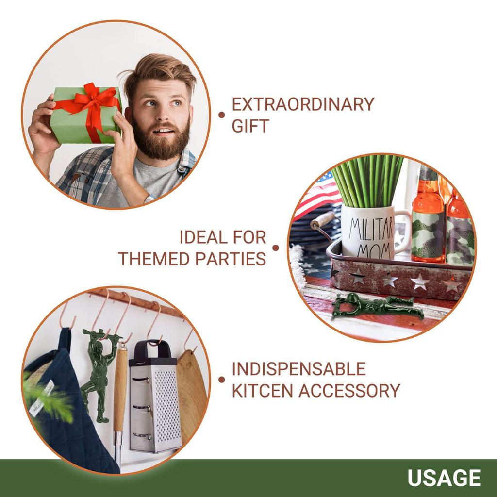 Apribottiglie Multifunzione Resistente Apribottiglie Soldato Apribottiglie Tappi Creativo Regalo per Appassionati di Birra