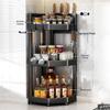 Modern Carbon Steel 3-Tier Kitchen Corner Storage Rack