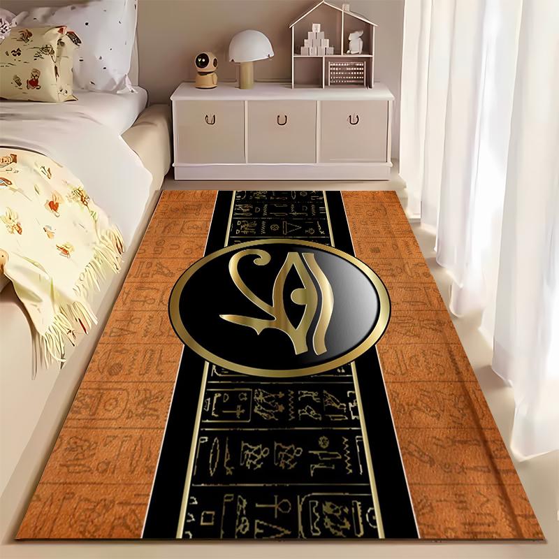 Eye of Horus Ancient Egyptian Design Rug Non-slip rug suitable for living room and bedroom sofas.