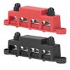 2Pcs Bus Bar Terminal Block 48V 250A Heavy Duty Module Power Distribution DC Box 4 Positions M10 for RV Marine Red Black