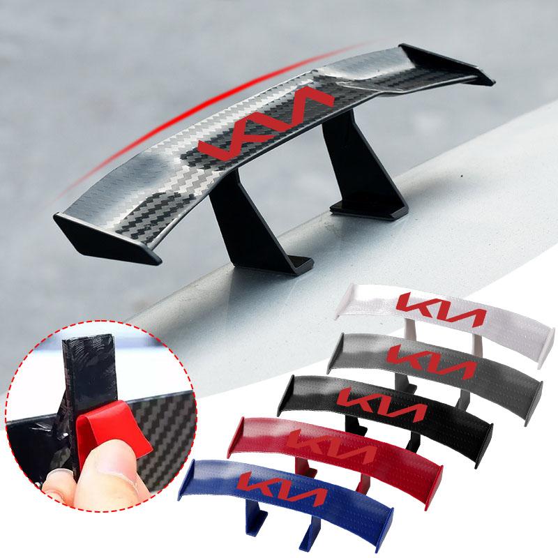 Kolfiberlook Bil Mini Bakspoiler Mini Vinge Liten Modell Dekoration För KIA Sportage Ceed Rio 3 4 Picanto Soul Forte