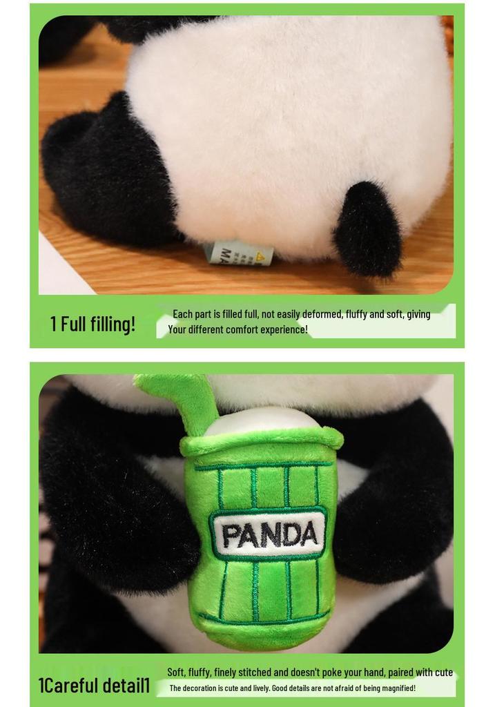 Cute Panda Milk Tea Plush Toy – Hugging Pillow & Souvenir