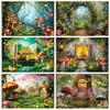 Märchen Verzauberter Wald Kulisse Wunderland Traumhafter Dschungel Pilz Baby Geburtstagsparty Fotografie Hintergrund Fotostudio