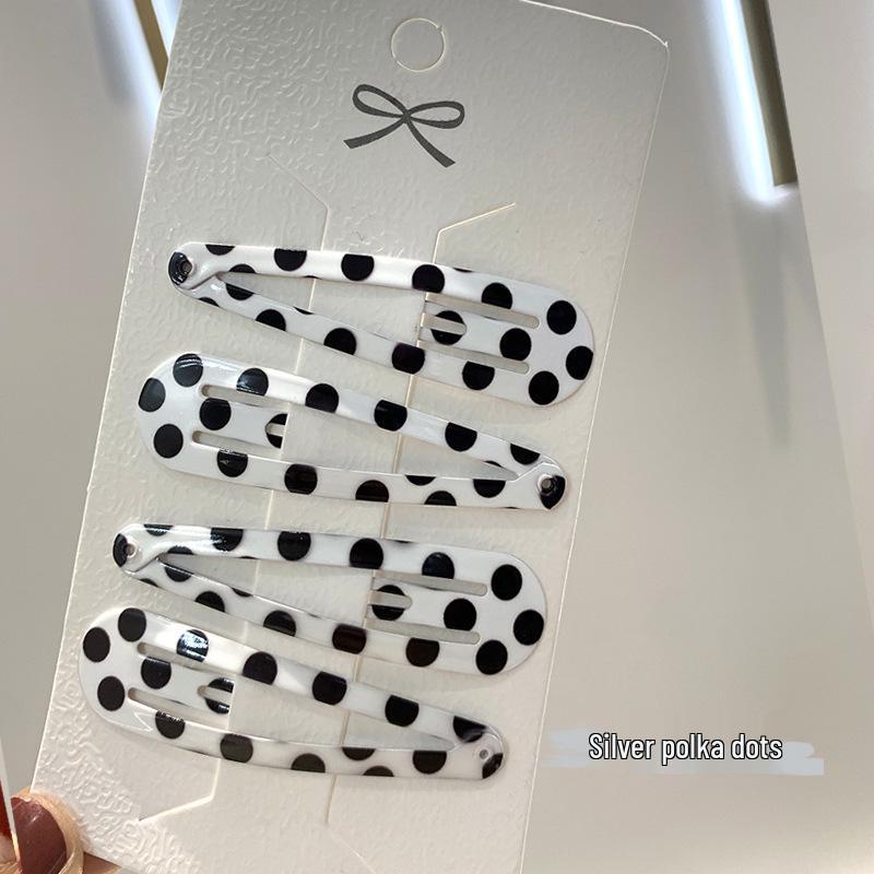 6cm Polka Dot & Leopard Print Water Drop Hair Clips - BB Hair Accessories