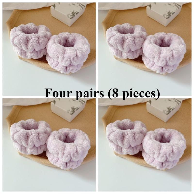 

Solid - Color Waterproof Sleeve Covers and Wristbands: Ideal Moisture - Proof Tools for Face - Washing 4 pairs фіолетовий