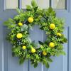 Artificial Lemon Wreath for Front Door Summer Spring Wreath for Garden Yard Holiday Wedding Party