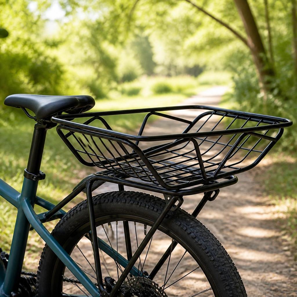 Rear Bike Basket Sturdy Foldable Portable Compatible for Commuters,