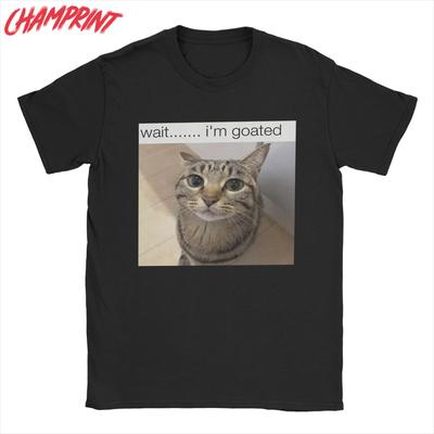 Počkej, jsem Kočičí Meme Hračka T-shirt pro Muže Humorné Čistá Bavlna Tričko Kulatý Výstřih Krátký Rukáv Trička Letní Oblečení