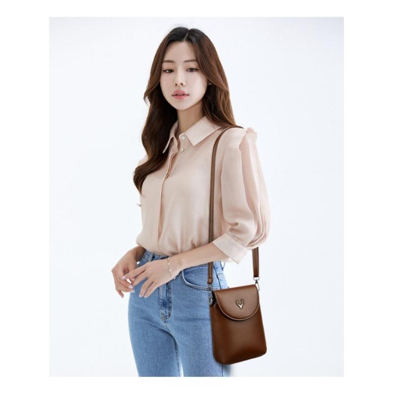 Fashion Small Shoulder Bag for Smartphone Ladies Mobile Phone Bag Zipper Flap Famous Brand Soft Leather Crossbody Bags for Women