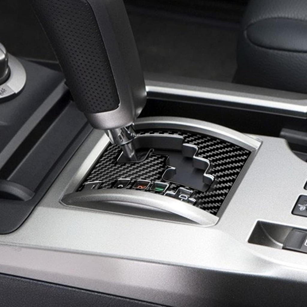 Compatible with Carbon Fiber Center Control Gear Shift Panel Trim Cover Interior Accessories for Toyota 4Runner SUV 2010-2024(1PCS Black)