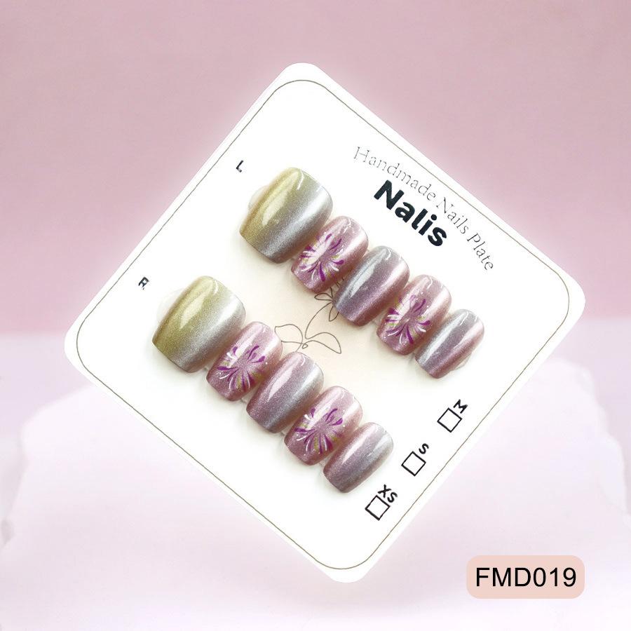 Cat's Eye Model, Beautiful Temperament, Little Fairy, Royal Sister Style Nail Art, High-end Niche 10 Pieces, Sub-size Wearing Nail