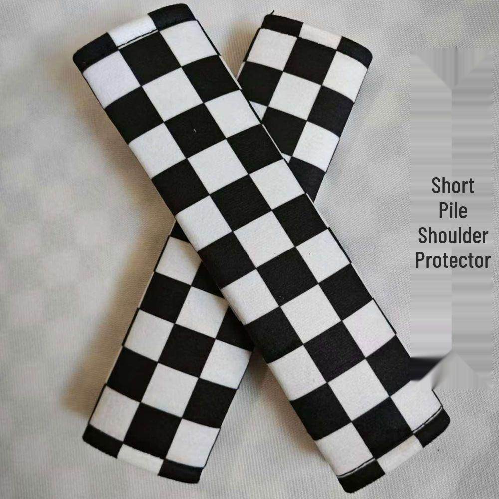 Plaid Children's Car Seatbelt Shoulder Pad & Armrest Cover - All-Season Universal Strap Protector