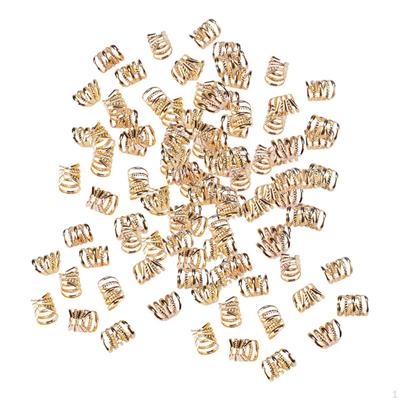 100 Metallperlen für Dreadlocks, Haarspangen, Zöpfe und Manschetten