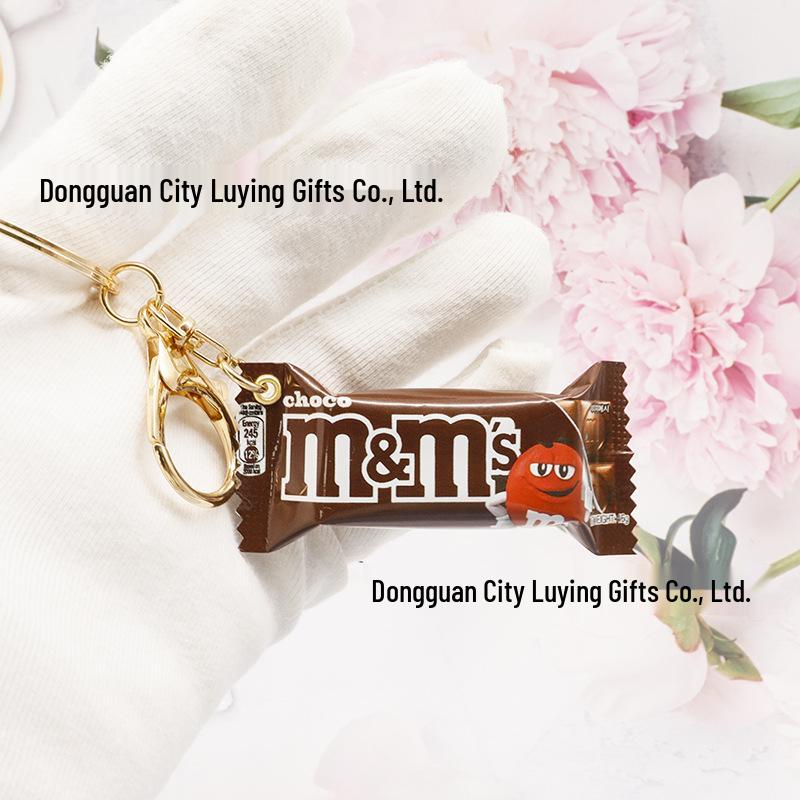 Colorful M&M Chocolate Candy Keychain & Snickers Pendant Claw Machine Gift