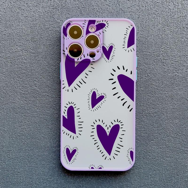 Cute Love Heart Pattern Protective Phone Cases for Iphone 15 11 12 13 Pro Max Mini 16 14 Pro Max Plus X XR XS Shockproof Cover
