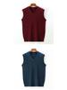 Men's V-Neck Red Knit Vest: Warm Autumn/Winter Waistcoat