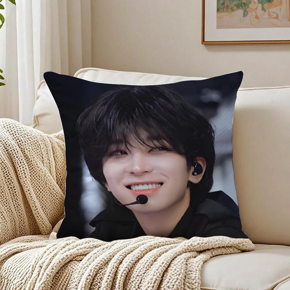 Popular Kpop Idol WWonwooS Cushion Cover Linen Pillowcase Soft for Sofa Bed Home Room Decor