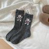 Ladies Autumn Winter Thickened Warm New Cartoon Dancing Bear Wool Drum Pile Socks