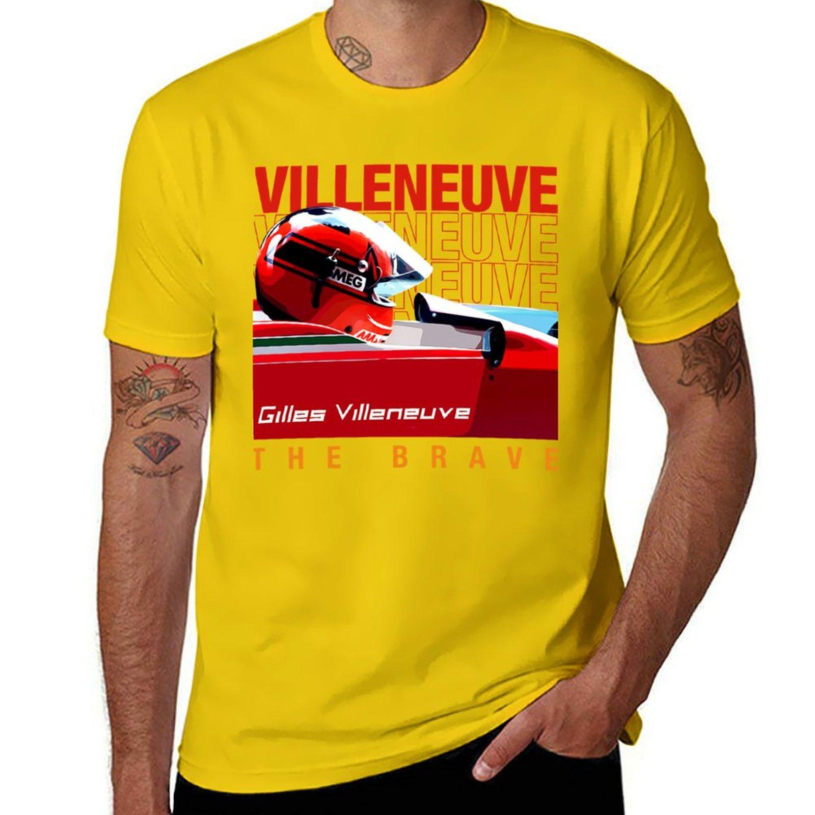 

Gilles Villeneuve helmet F1 legend T-Shirt for a boy new edition oversized t shirts for men L