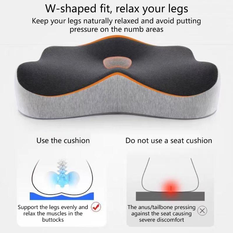 Ergonomic Coccyx Pillow with Removable Washable Cover Support for Long Sitting Hour Office Car