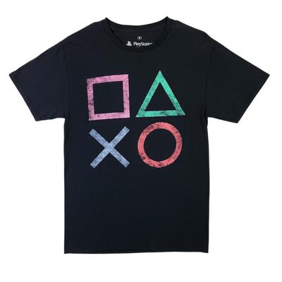 Sony PlayStation Grafik T-shirt Lille Sort Pop-Kultur Unisex Rund Hals Tee