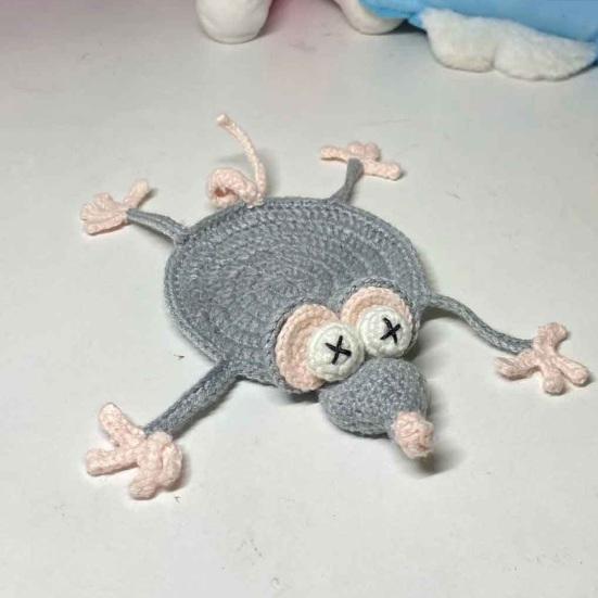 Crochet Coaster Frog Squid Turtle Insulating Coffee Mats Animal Pattern Drink Coasters Novelty Gift for Home Party Office
