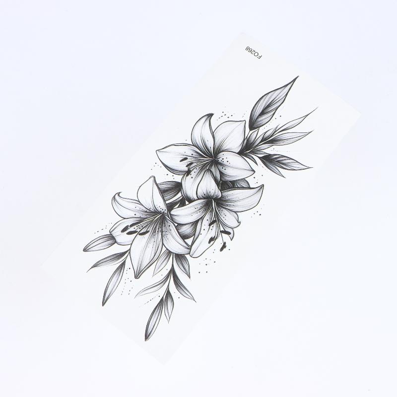 1 Sheet Flower Temporary Tattoo,Lasts To 15 Days Waterproof Semi Permanent Sticker,For Women'S Holiday Parties