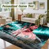 Crystal Velvet Square Rug Custom NameCristiano Ronaldo Pattern Non Slip Home Floor Decor Rug