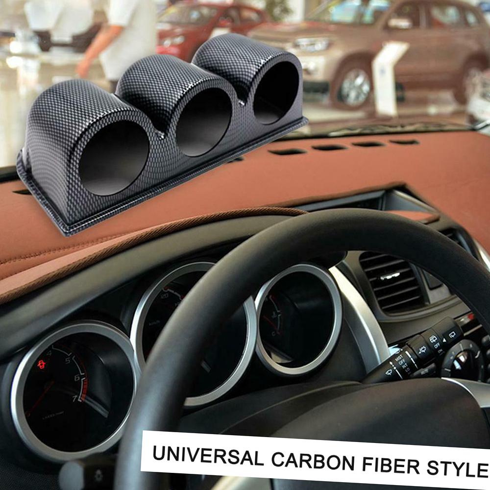 Dash 3 Hole Triple Gauge Meter Mount Holder Pod 52mm Carbon Fiber Pattern