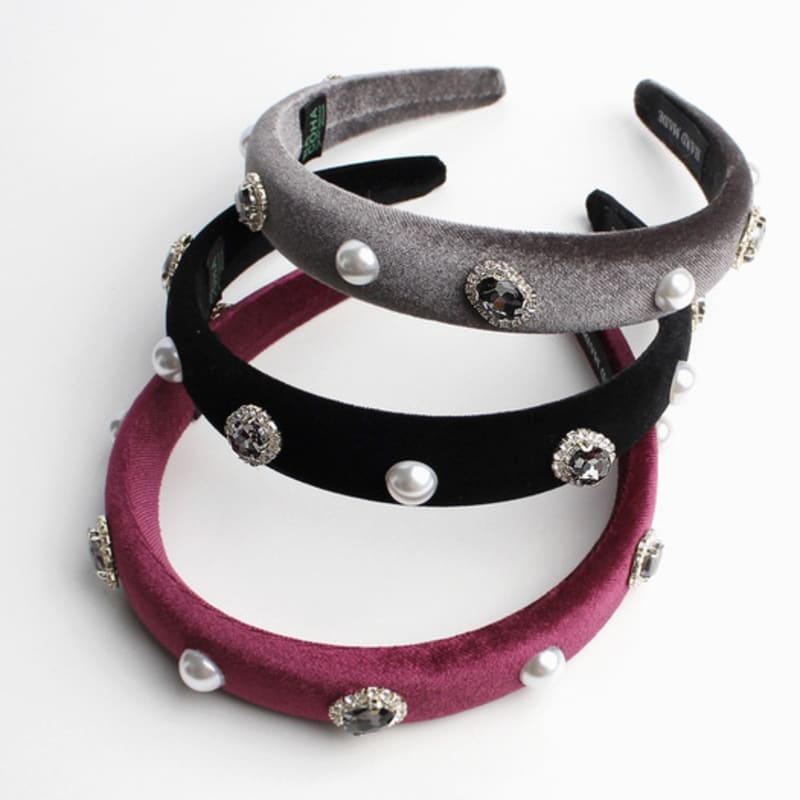 RACOHA Velvet Elizabeth Hair band Velvet Elizabeth crystal pearl hair band