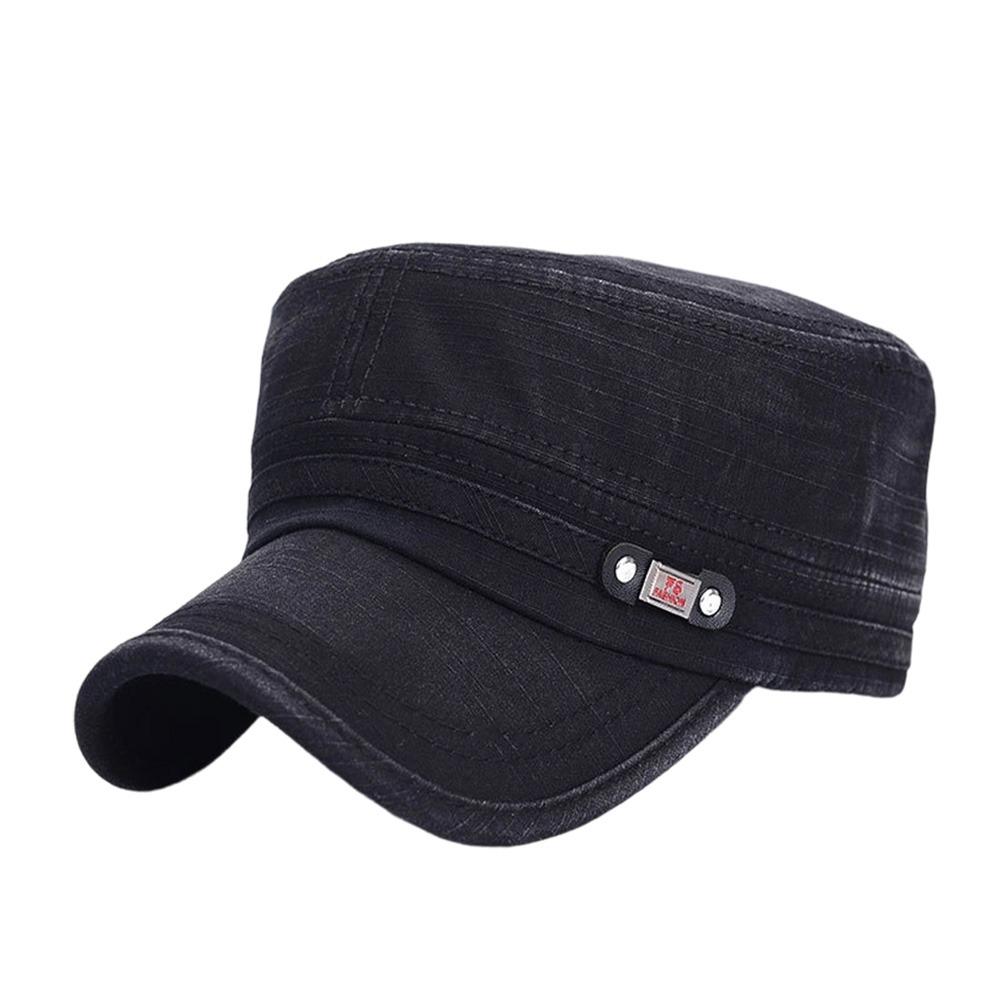 

Fashion Anti-UV Fishing Hat Casual Retro Baseball Cap Outdoor Sunscreen Cotton Flat Top Hat Men Women чёрный