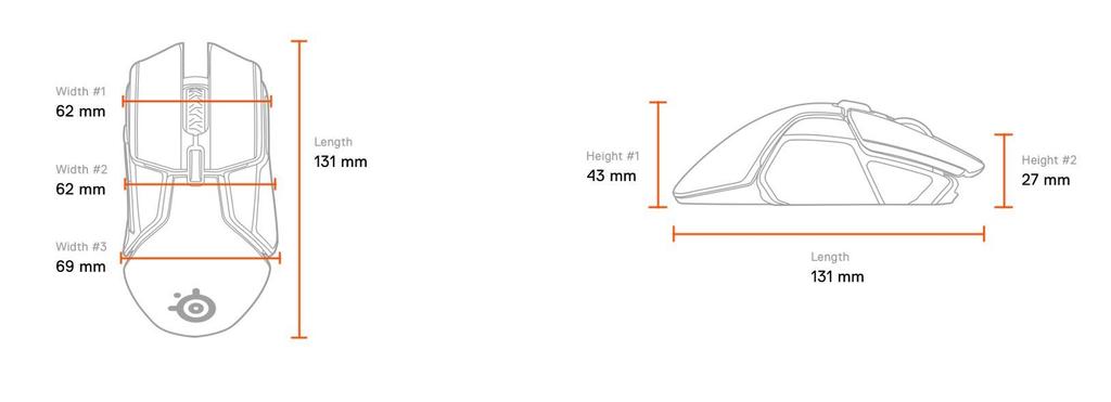 SteelSeries Rival 650 Quantum Wireless Gaming Mouse Rapid Charging Battery CPI Dual Optical Sensor Low Distance 256 Weight Configurations 8 Zone RGB