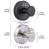 2pcs Suction Cup Hook Silver/Black Stainless Steel No Need To Punch Towel Holder Coat Bath Robe Hook For Kitchen Bathroom Toilet