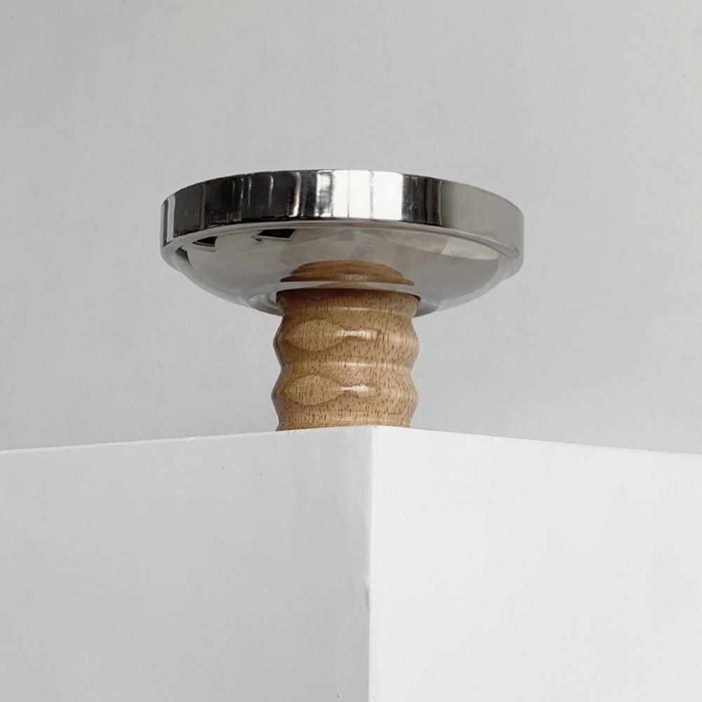 Solid Wood Base Stainless Steel Aromatherapy Tray Round Desktop Storage Tray  for Home