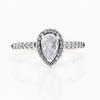 Elegant Pear-Shaped Halo Drop Diamond Ring: Light Luxury Surprise Gift