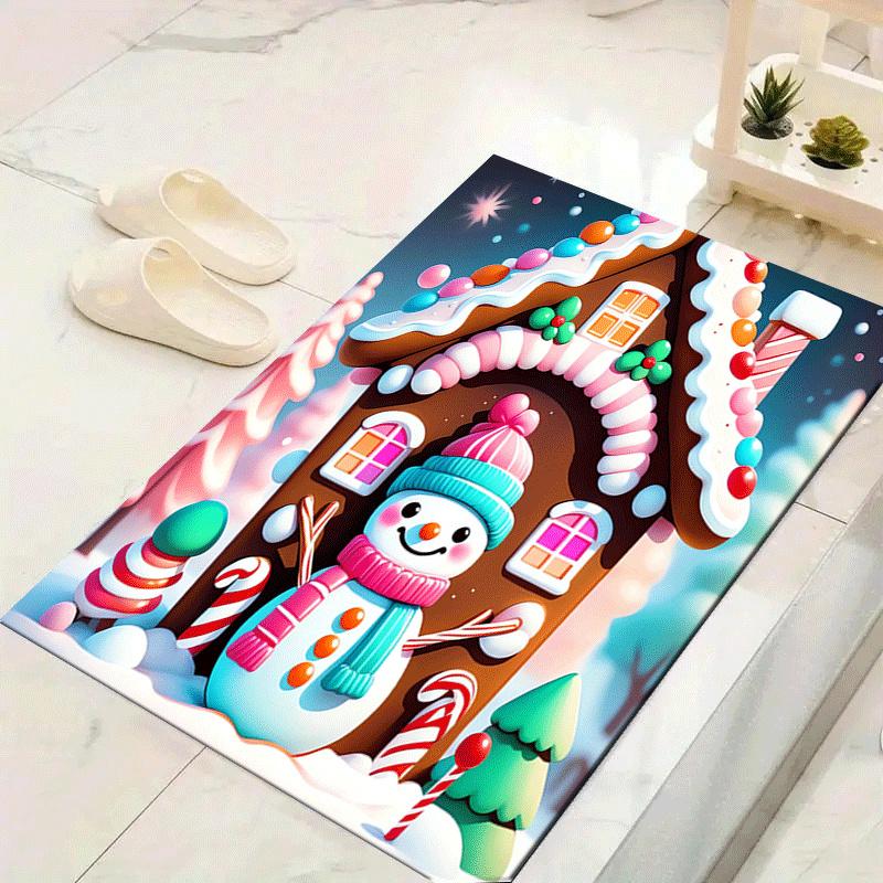 1pc Snowman's Home Design Indoor Area Rug - Soft, Anti-Slip, and Durable Gaming Room Decor for Bedroom