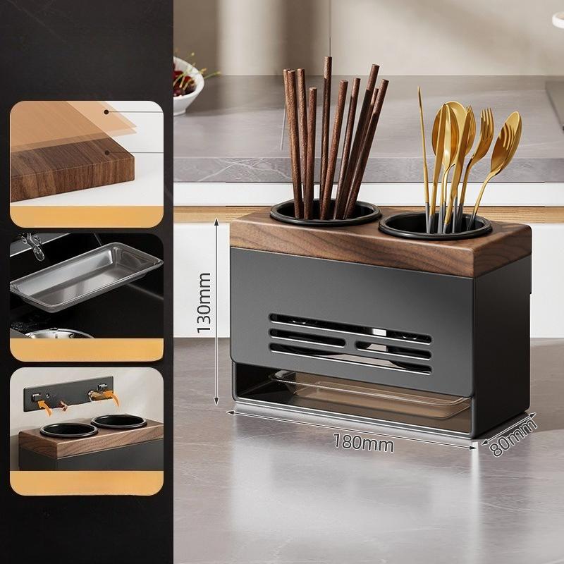 

Walnut Knife Holder, Storage Rack, Kitchen Wall Mounted Kitchen Knife Holder, Chopstick Holder, Integrated Knife Holder