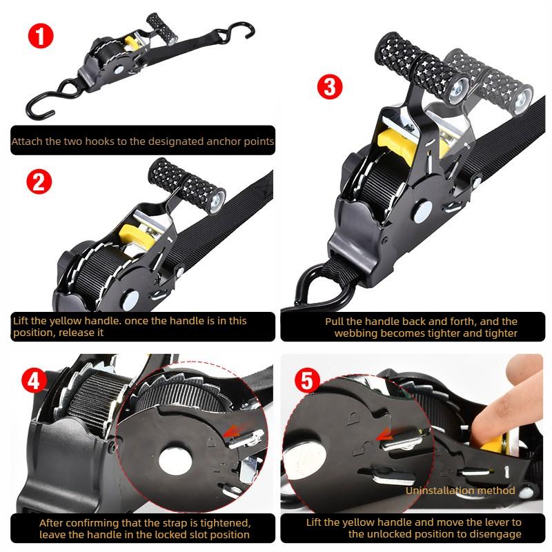 Ratchet Strap-3 Meters Long, 25 Mm Wide, Metal Handle-heavy Cargo Fixed Wheel Strap