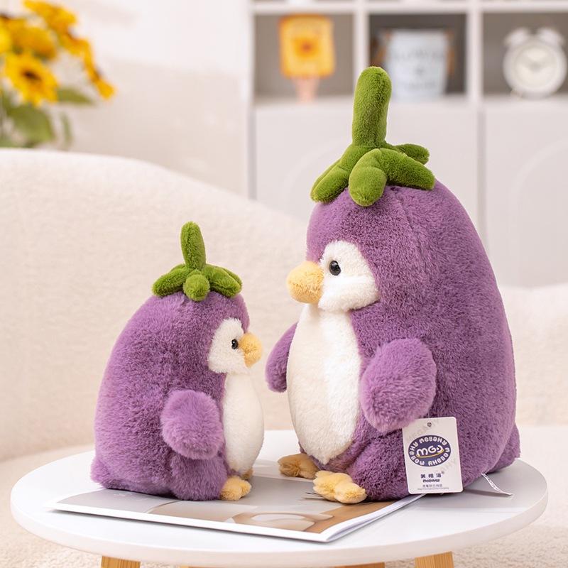 New Eggplant Penguin Baby Plush Doll Creative Transformation Toy Eggplant Penguin Doll Girls Birthday Gift