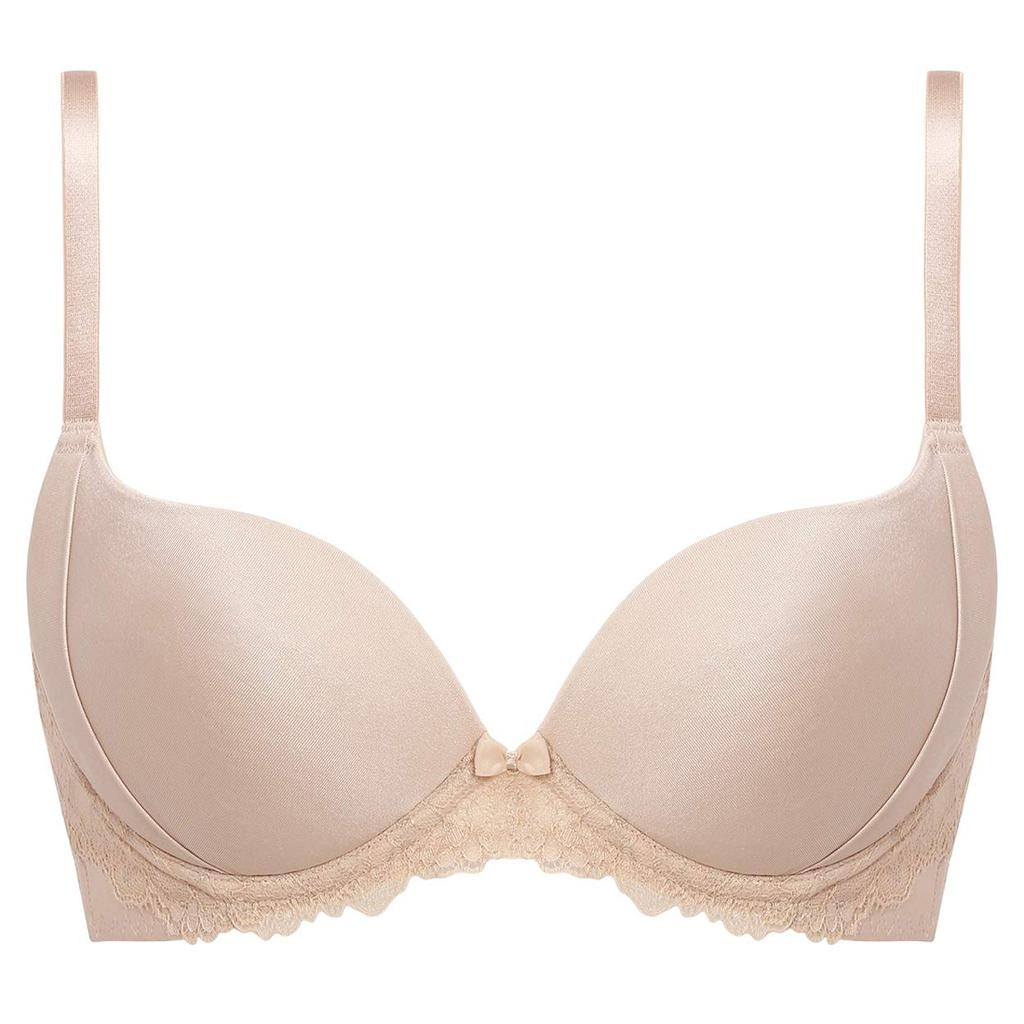 Triumph Angel Slimline 502 Side Slim 00NZ Bra(R) Bra, 10207478, Underwired, Padded, Gathering, Fit, 3/4 Cup, D70, (Beige)